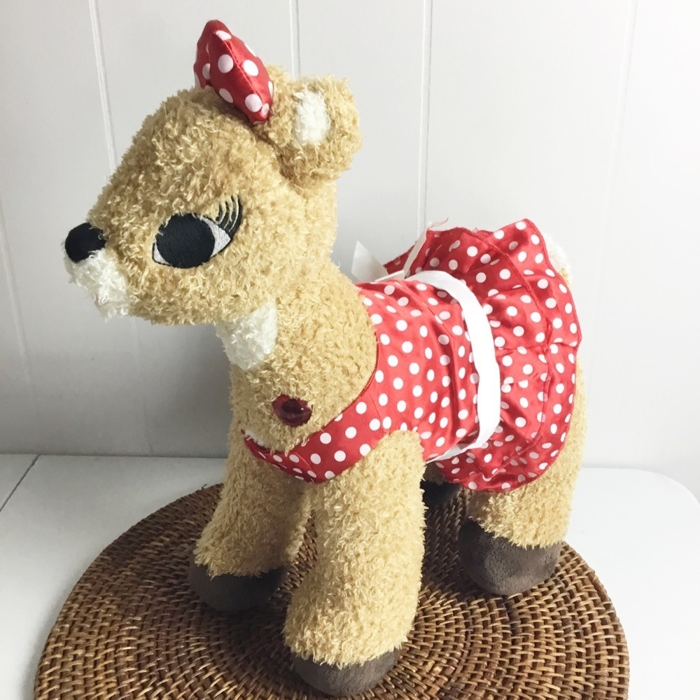 BUILD A BEAR CLARICE RUDOLPH RED NOSED REINDEER W COAT STUFFED ANIMAL PLUSH TOY